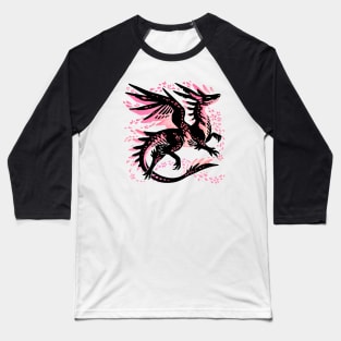 Cherry Blossom Dragon Baseball T-Shirt